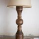 Lampe de table vintage, lampe vintage,lampe pied bois avec abat-jour, lampe