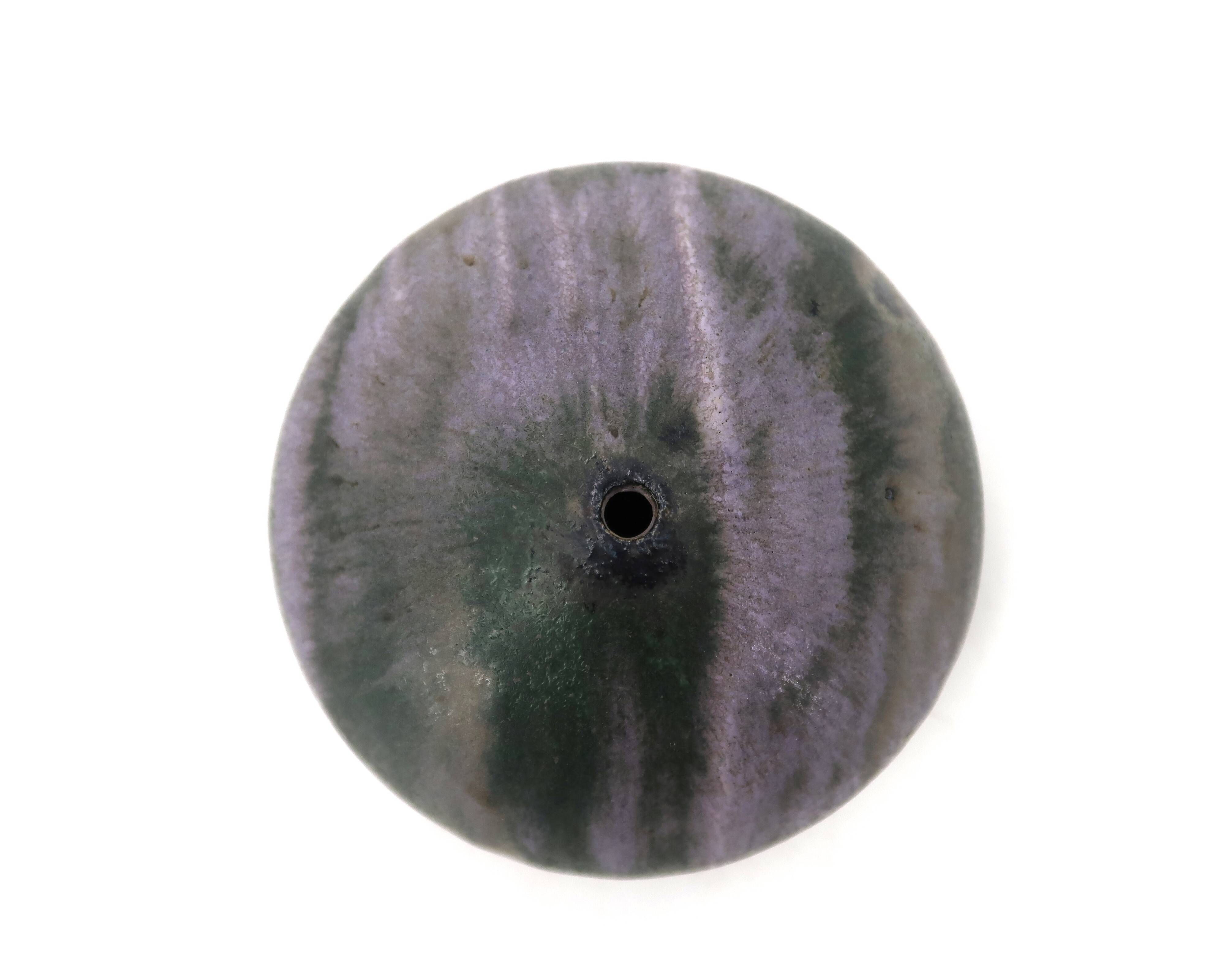 Vase soliflore boule en grès de Stella Bakatsi, Grèce années 70