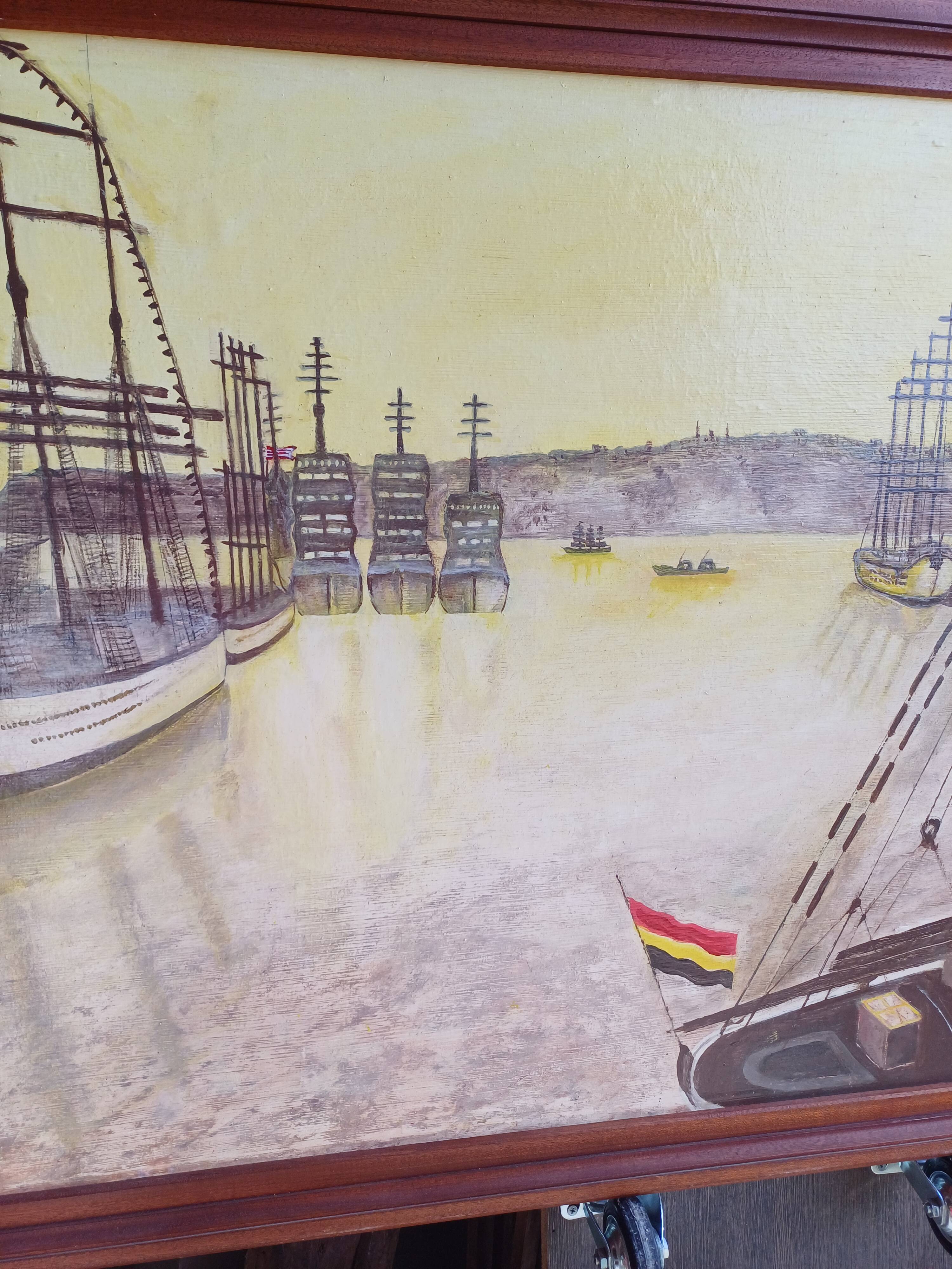 Oil on marine panel by henry sola