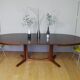 American walnut oval dining table with 2 60s extensions
