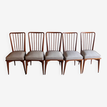 5 chaises Charles Ramos vintage 1950