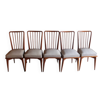 5 vintage Charles Ramos chairs 1950