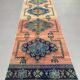 Tapis tribal vintage en laine, turc en détresse, 335x81 cm
