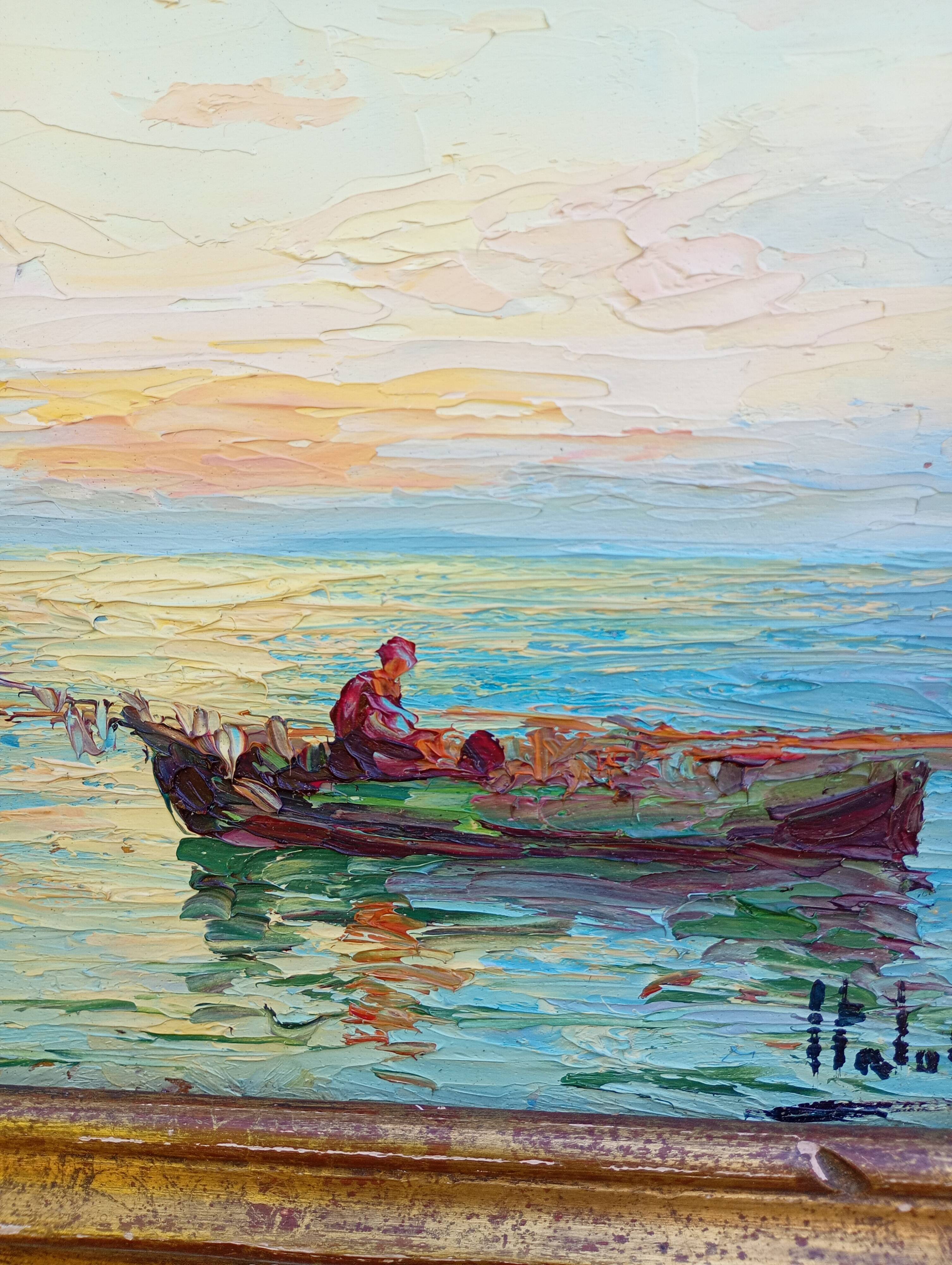Marine italienne – Huile sur panneau signée Italo Giordani