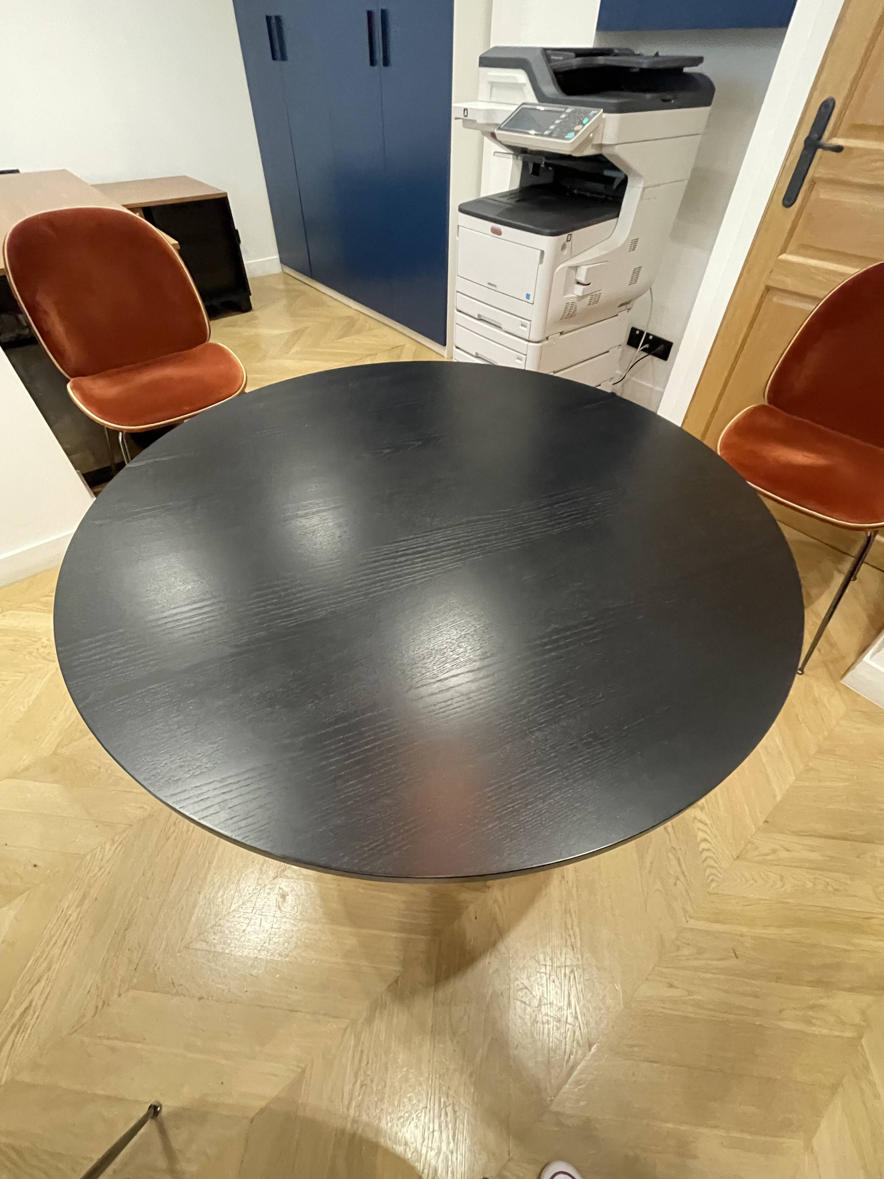 MEETING TABLE DIAMETER 100 cm BLACK BASE