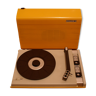 Spins disks yellow hifivox vintage suitcase
