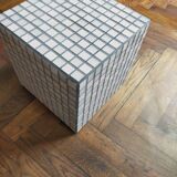 Ceramic tile cube, stool end of sofa