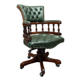 English Chesterfield Desk Chair Green