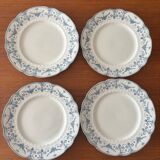 Set of 4 Royal Doulton Joséphine model dinner plates – blue decoration