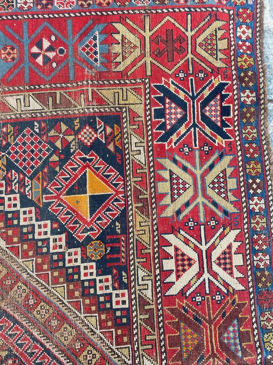 Antique carpet chirwan daghistan handmade 177x350 cm