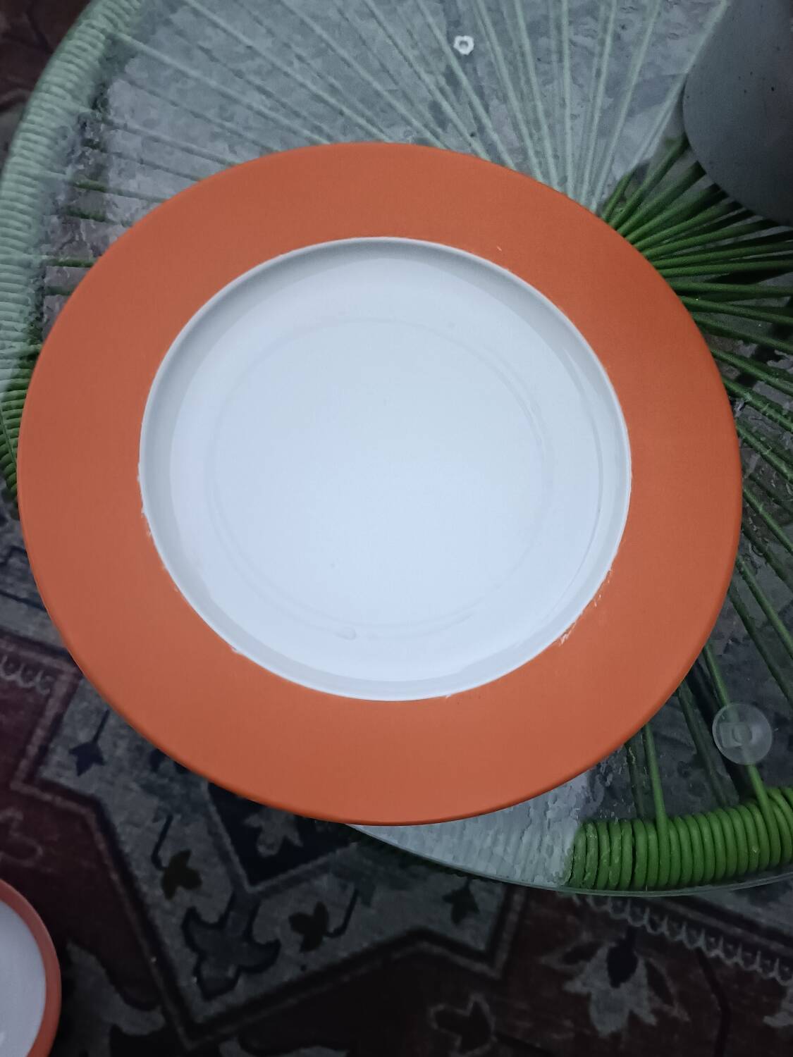 Orange Limoges porcelain plates
