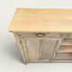 Antique patinated Parisian buffet with shell handles.