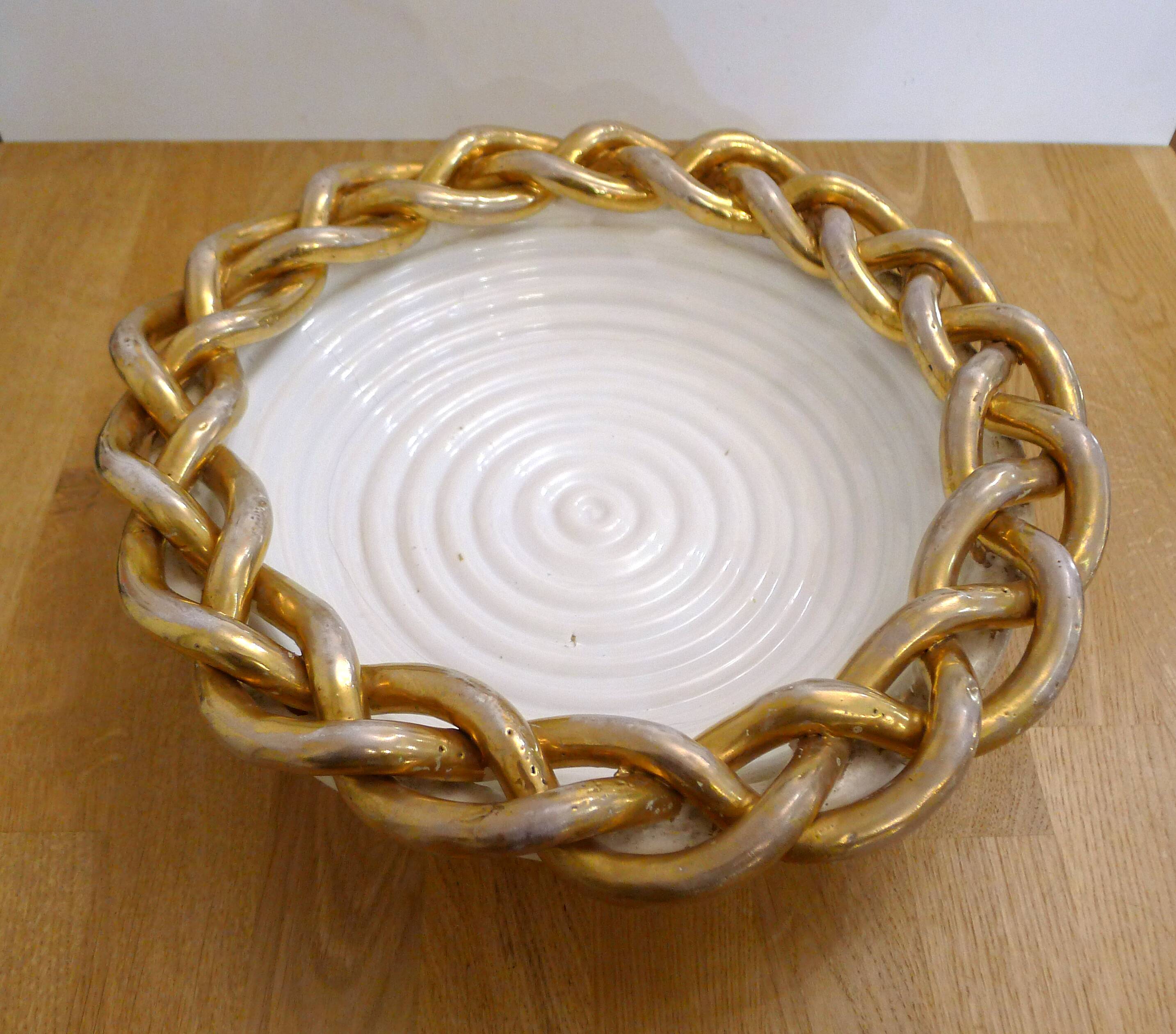 Woven coupe plate 1950s by E. Tessier