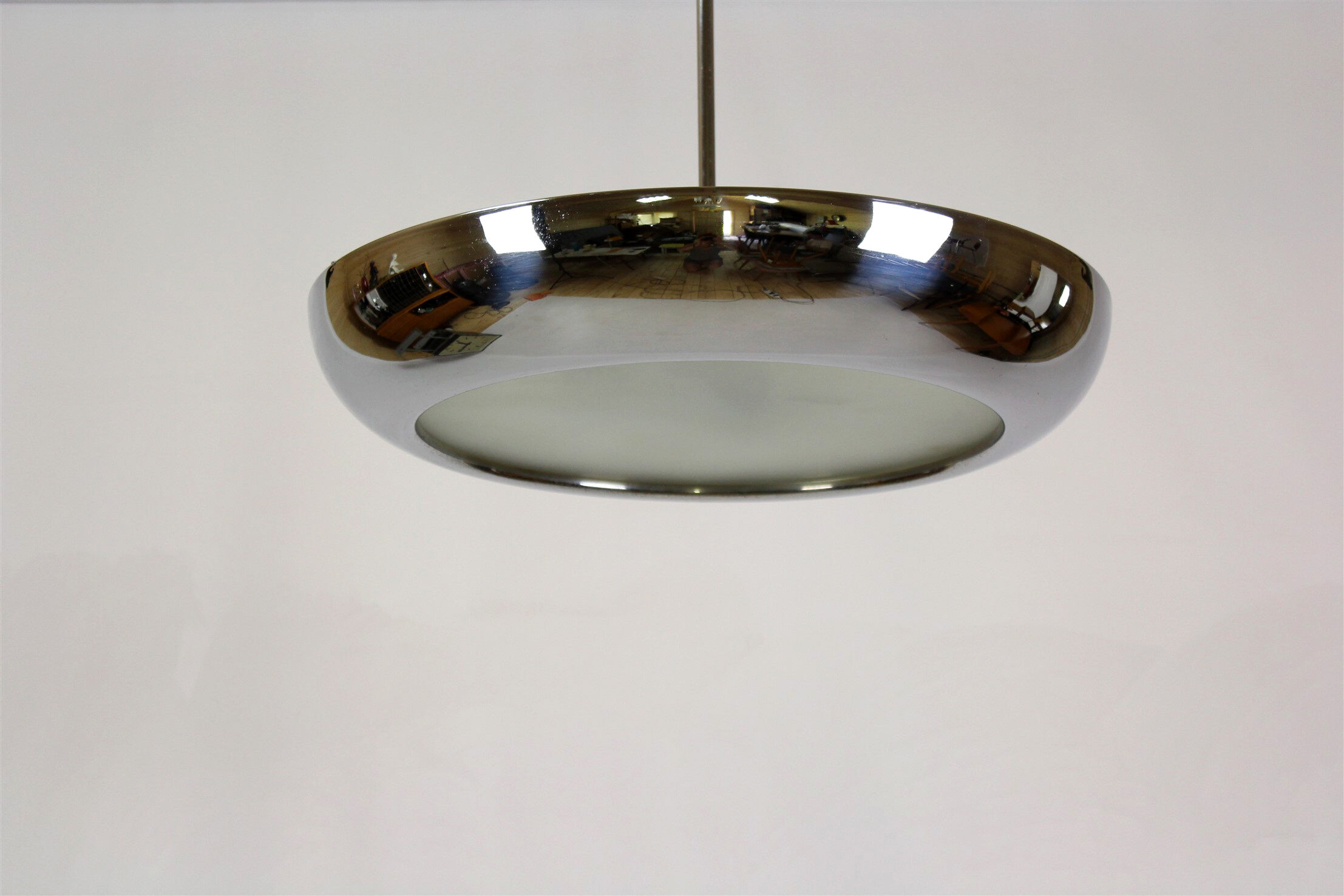 UFO chrome pendant by Josef Hurka for Napako, 1930