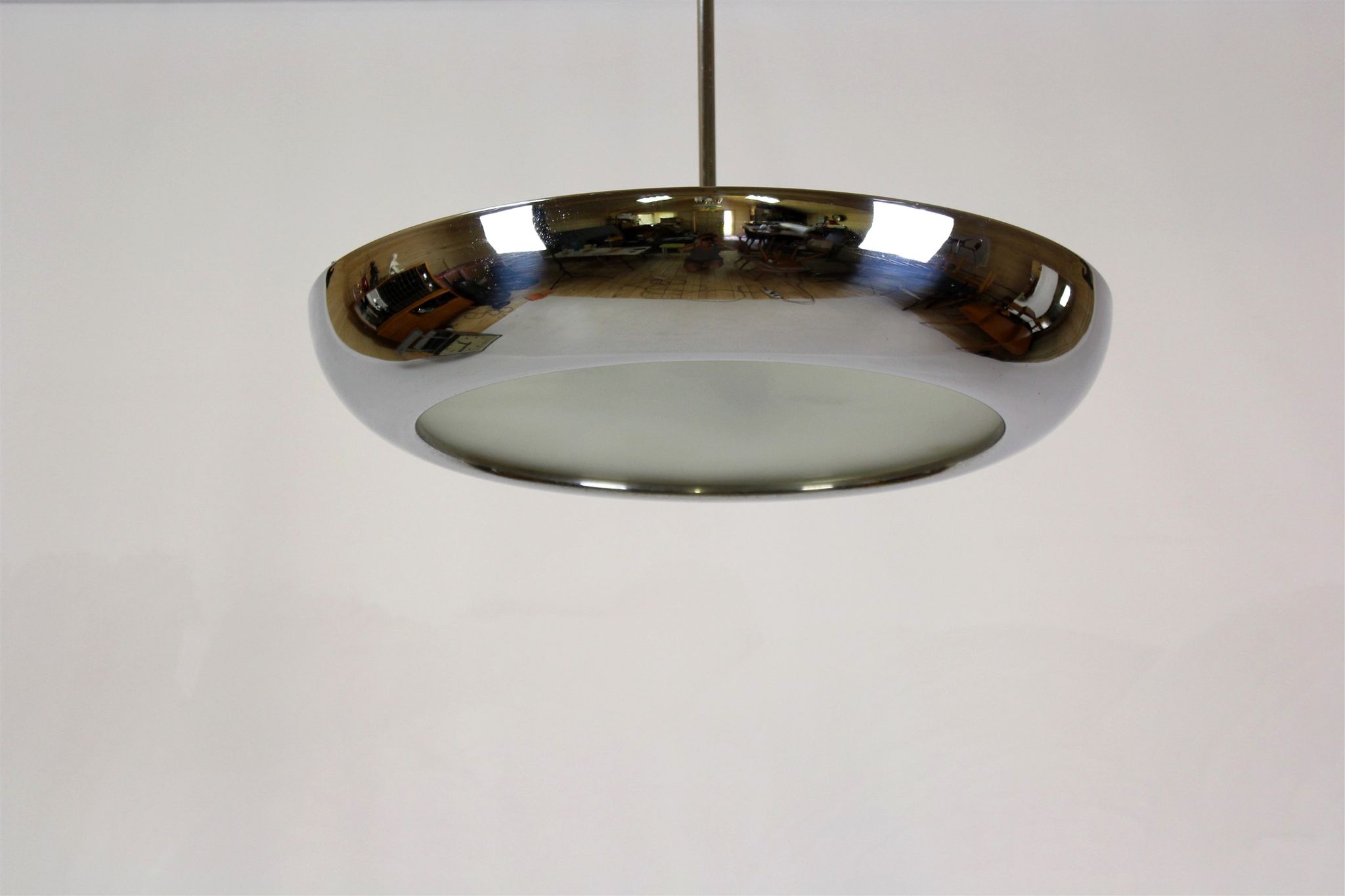 UFO chrome pendant by Josef Hurka for Napako, 1930