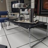 Coffee table in chromed metal and perforated sheet