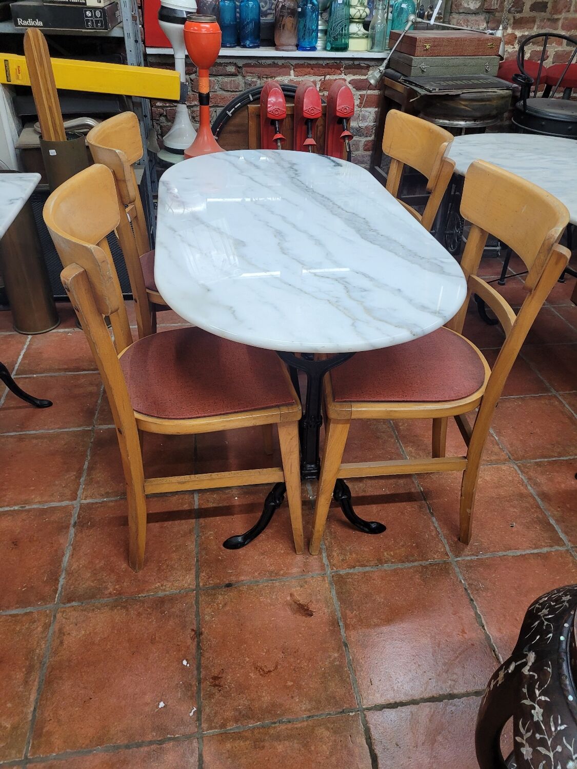 Bistro table with marble top