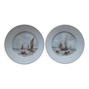 2 assiettes vintage signées