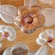 Vintage Frosted Glass Footed Bowl – Relief Decor of Pink Flowers