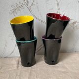 Set of 4 Covain Vallauris ceramic glasses