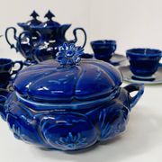 Art Deco tea and coffee service in polychrome earthenware, 20th century