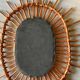 Miroir soleil rotin vintage 26x61cm