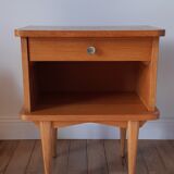 Scandinavian bedside oak compass feet 50-60s
