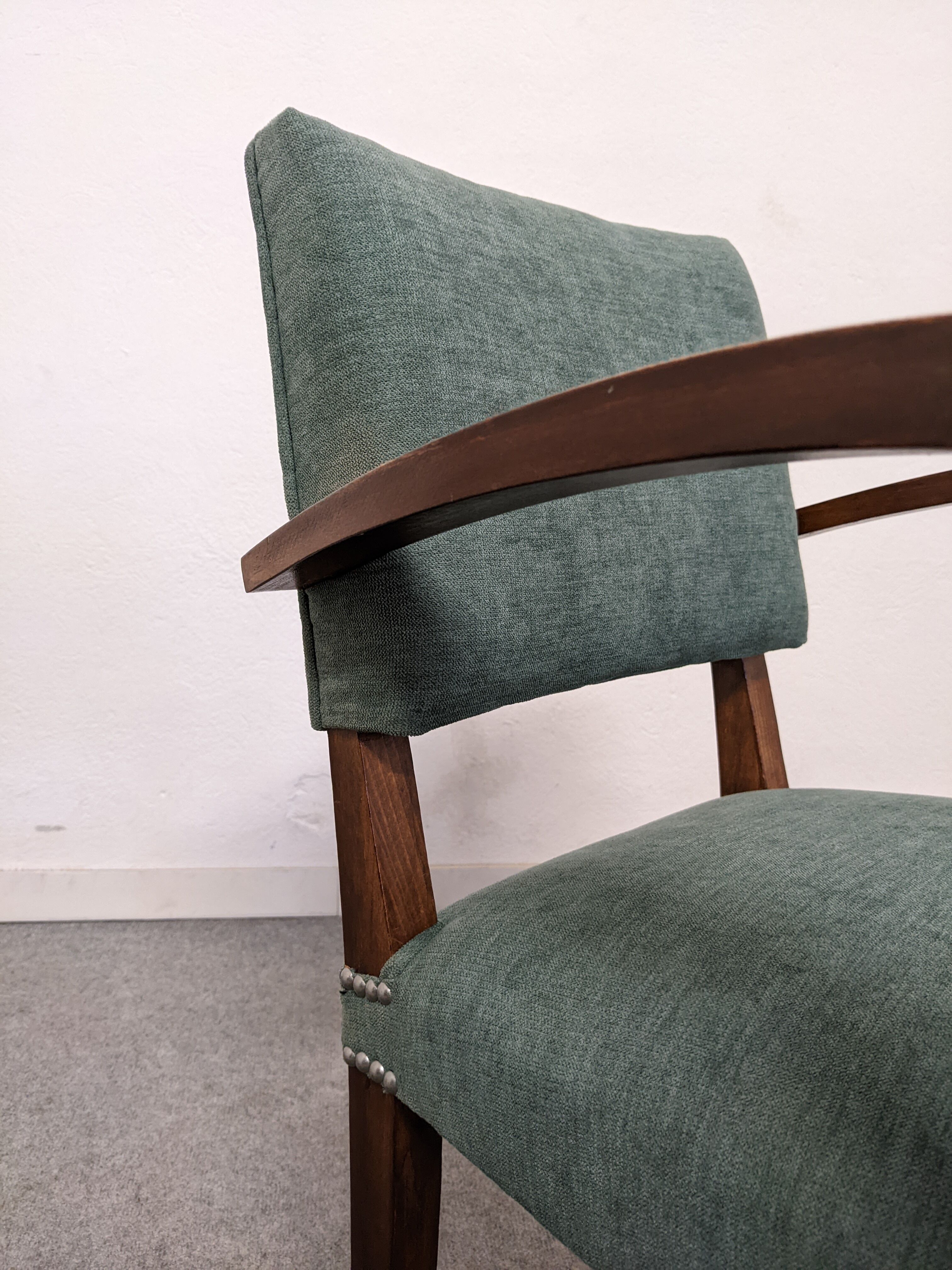 Pair of art deco style bridge armchairs