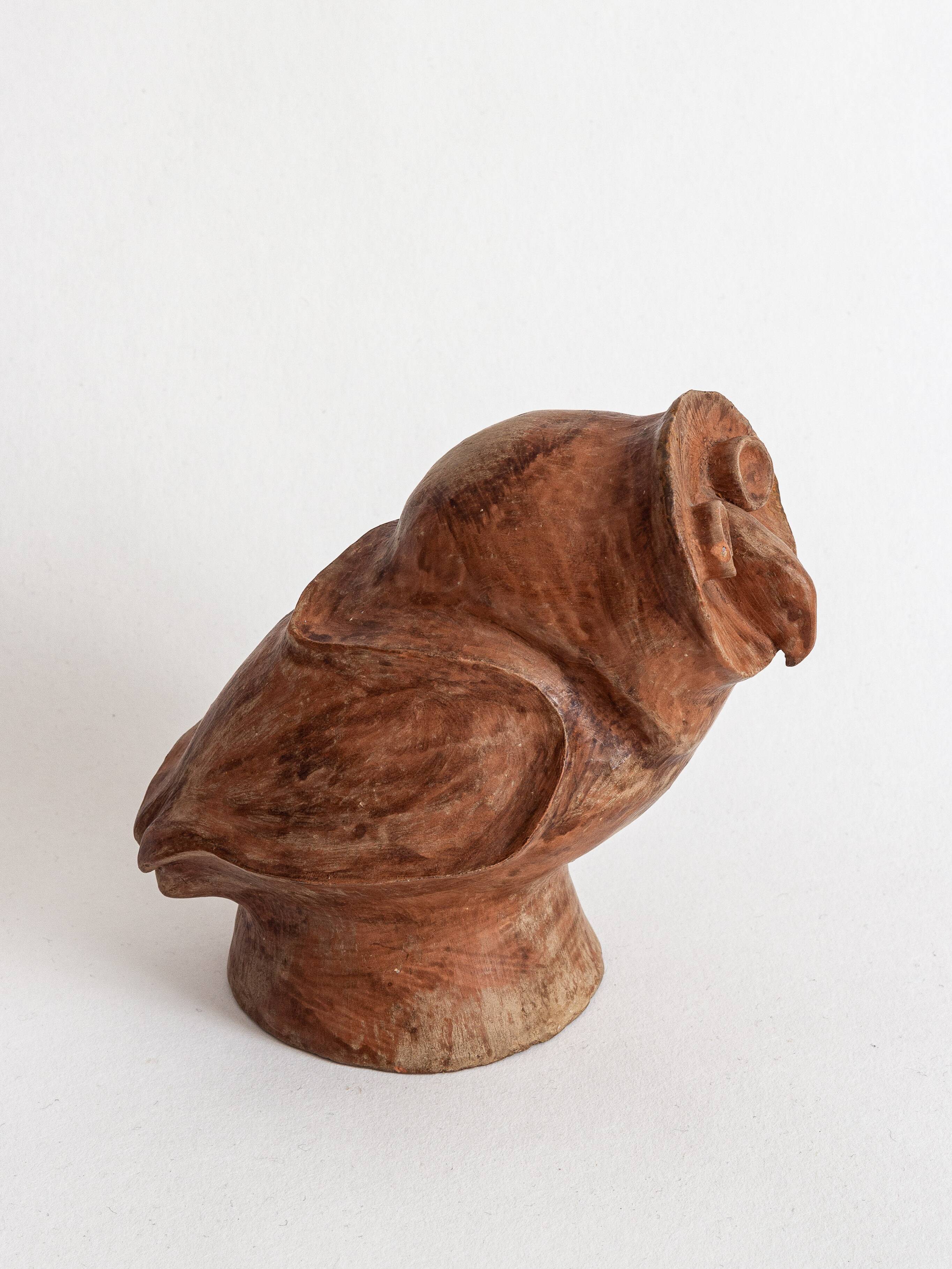 Terracotta owl, anonymous work, circa 1960s