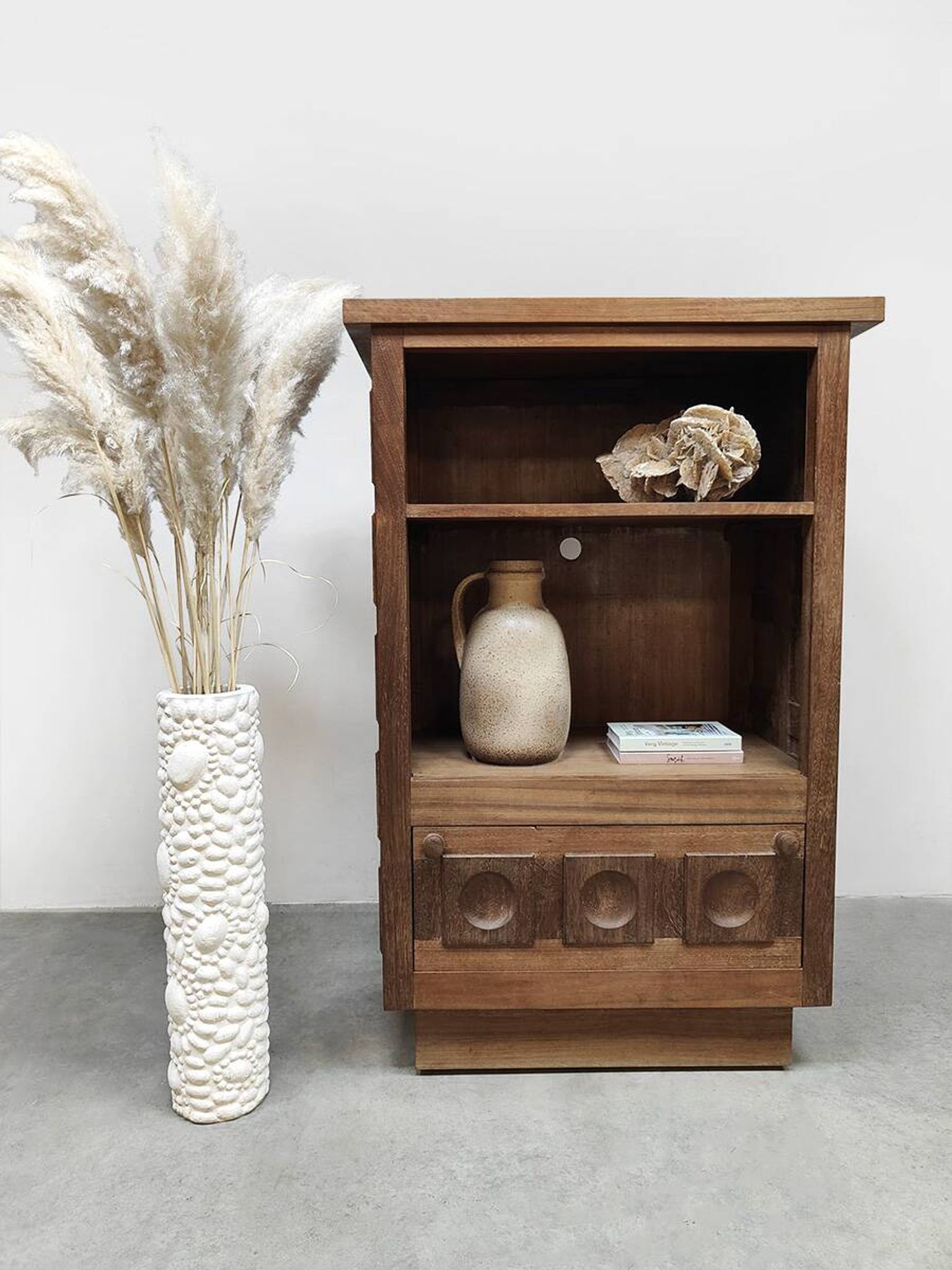 Midcentury brutalist cabinet vintage 1960