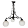 Vintage gothic brass and glass chandelier, 1970s