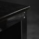 Vintage Mid-Century Danish Black Modern Minimalist Oak Office Desk with Chrome Base, 1970s