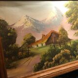 Huile sur toile expressionniste, XXeme siècle