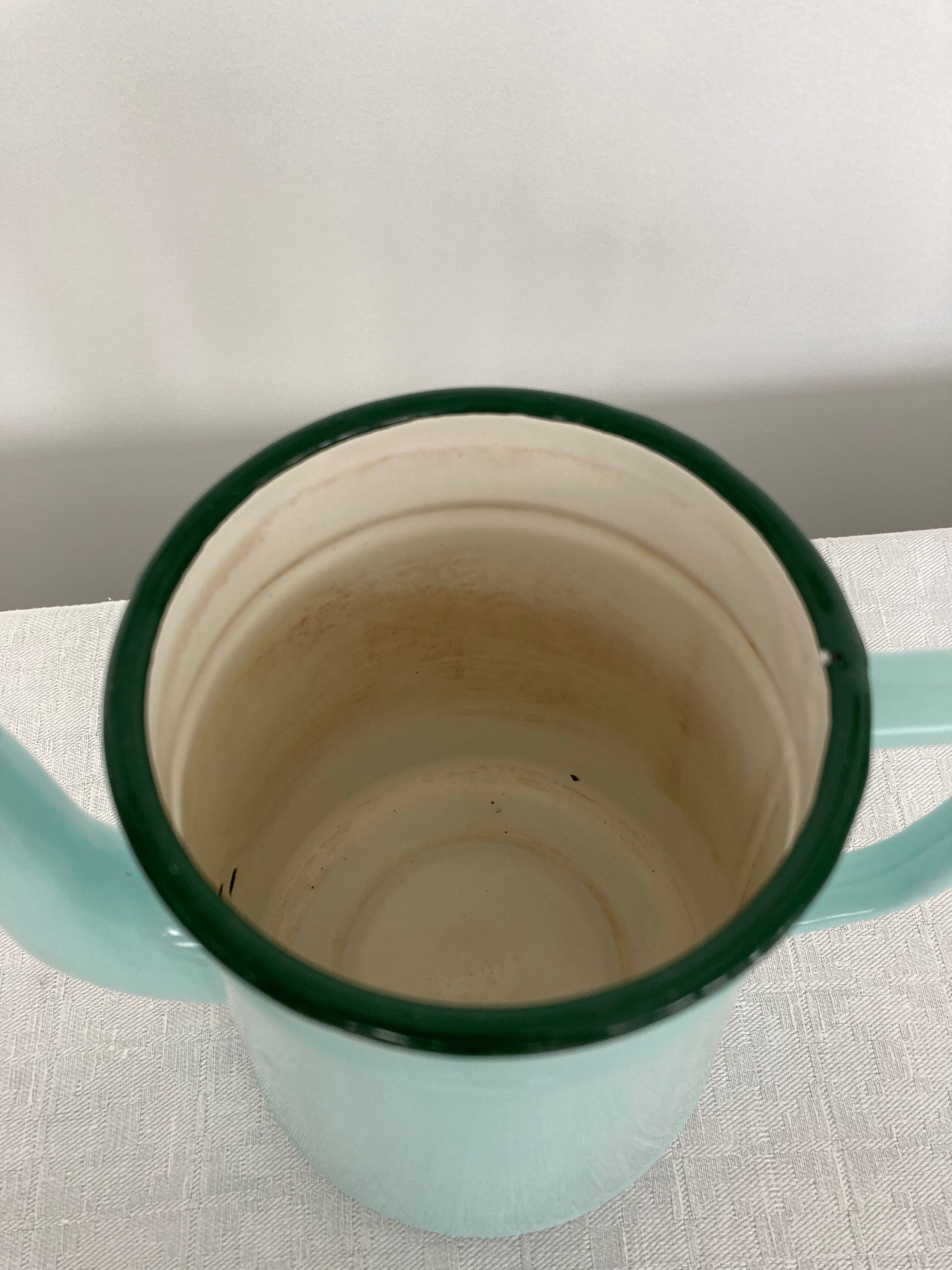 Mint green enamelled sheet metal coffee maker