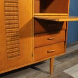 Child wardrobe wood & rattan 1960