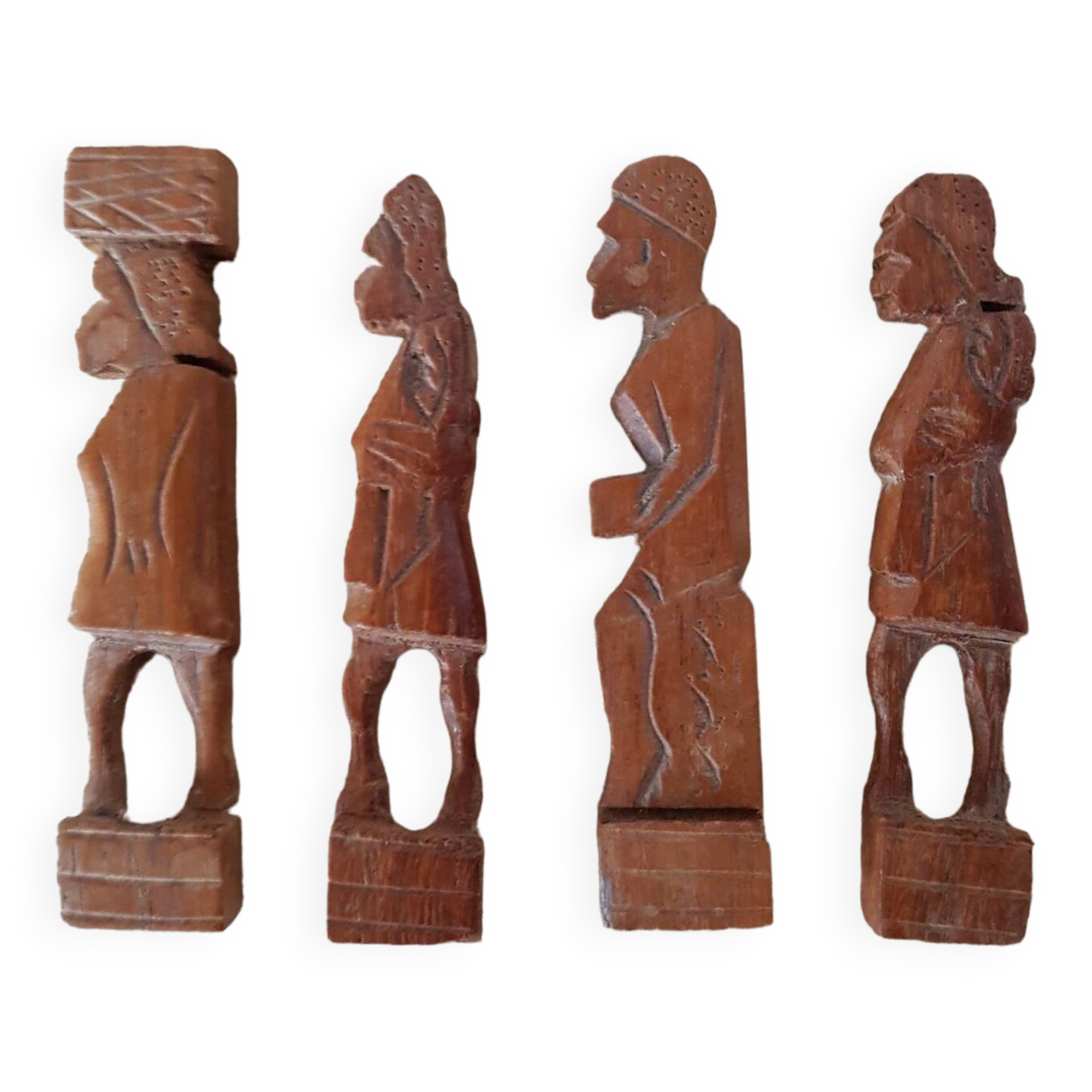 Set of 4 wooden knife holders