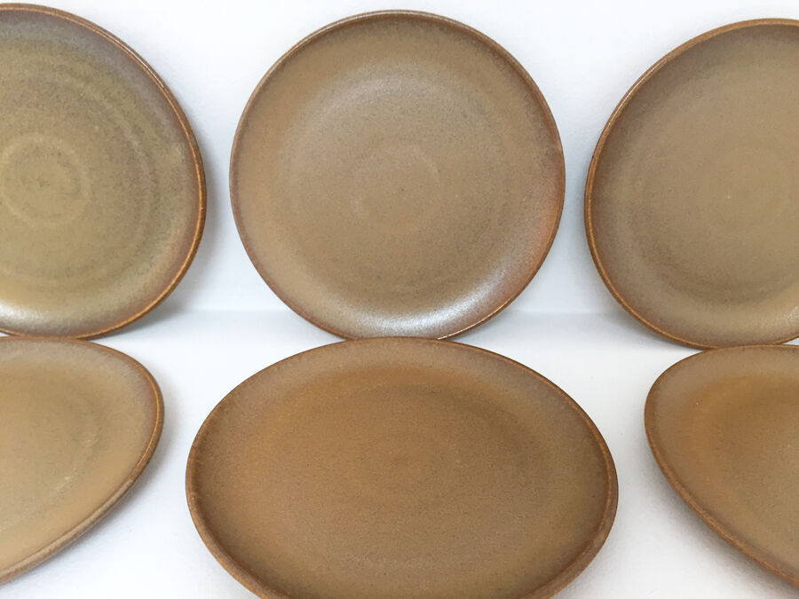 6 vintage sandstone plates, 1970