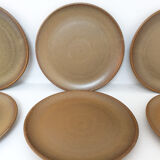 6 vintage sandstone plates, 1970