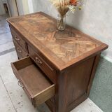 Ancien comptoir de mercerie / meuble de métier / commode en bois ancien