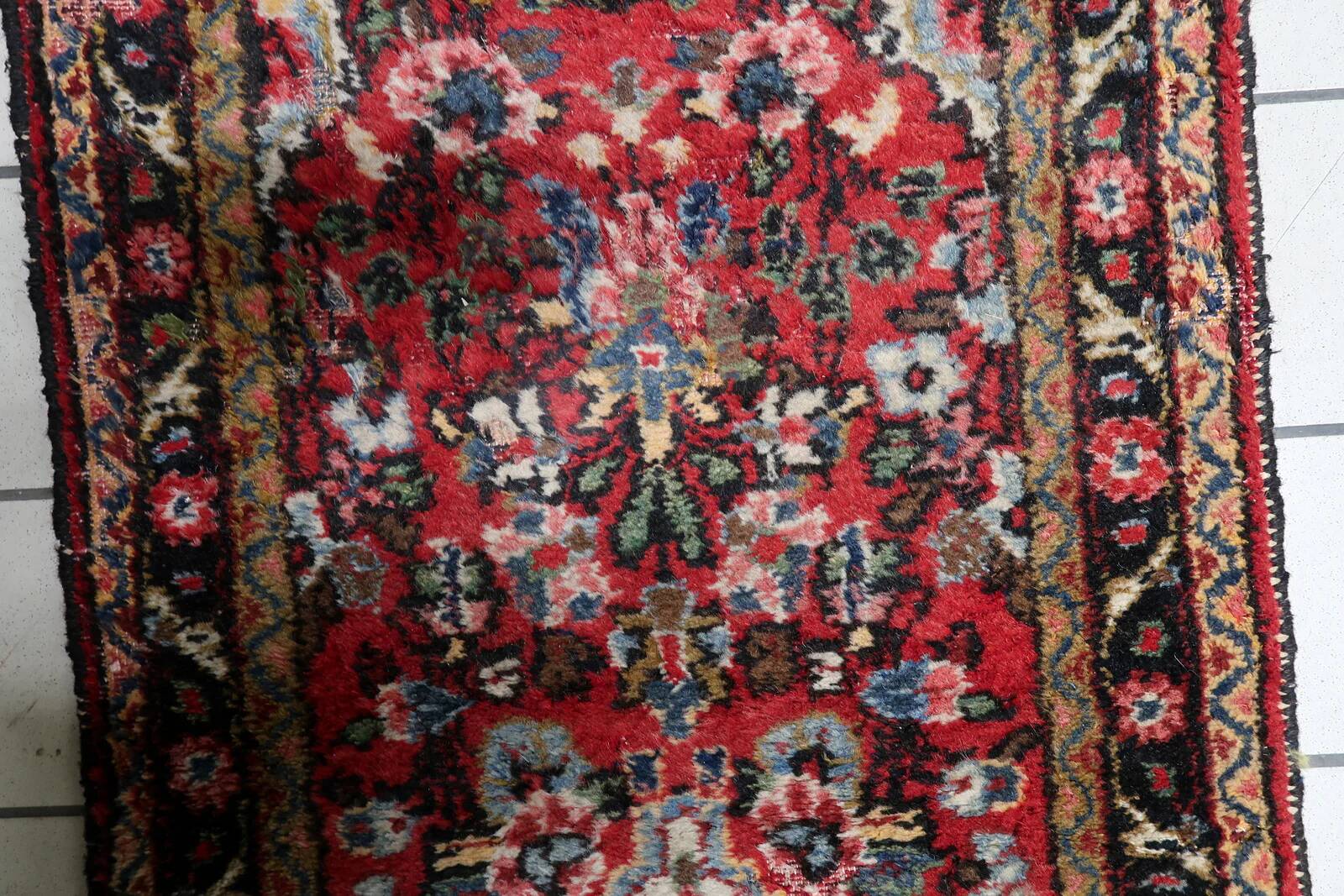 Antique Persian Hamadan runner 75 cm x 315 cm 1920s - 1C1233