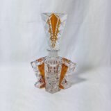 Art Deco Perfume Bottle, Pot and Tray in Transparent and Amber Glass