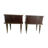 Lot de 2 chevets en formica brun 1960