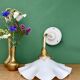 Vintage white opaline lampshade wall light
