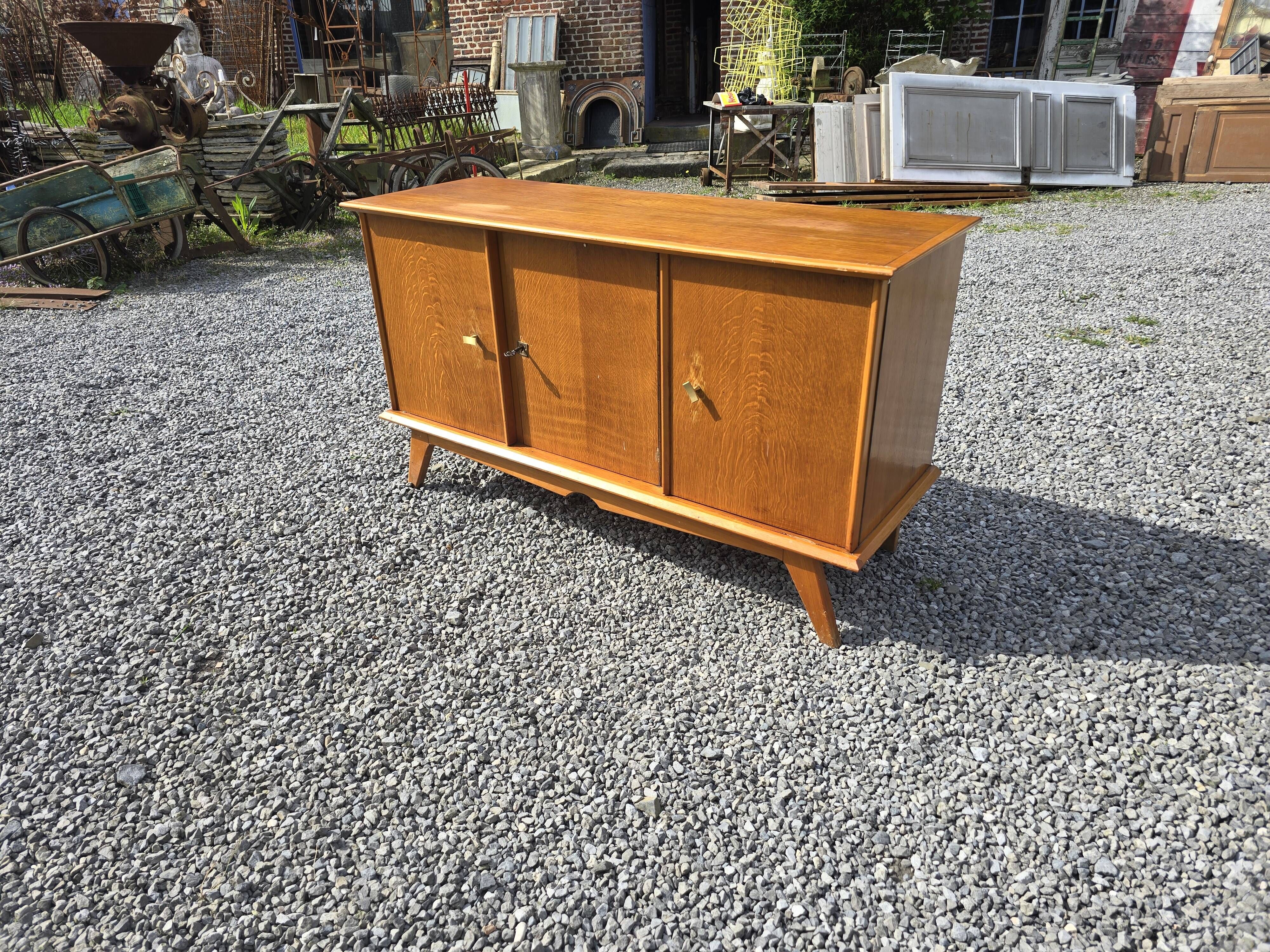 Vintage 3-door sideboard from the 60s in oak
