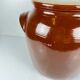 Large confit/grease pot, antique stoneware, brown colour, 1900.
