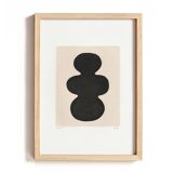 Collection of 4 black abstract paintings signed Eawy.