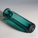 Vintage glass vase in petrol colour by Ichendorfer Glassworks circa 1960.