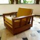 Antique Art Deco cubic-shaped armchairs in walnut and velvet, Germany, 1920s, set of 2
