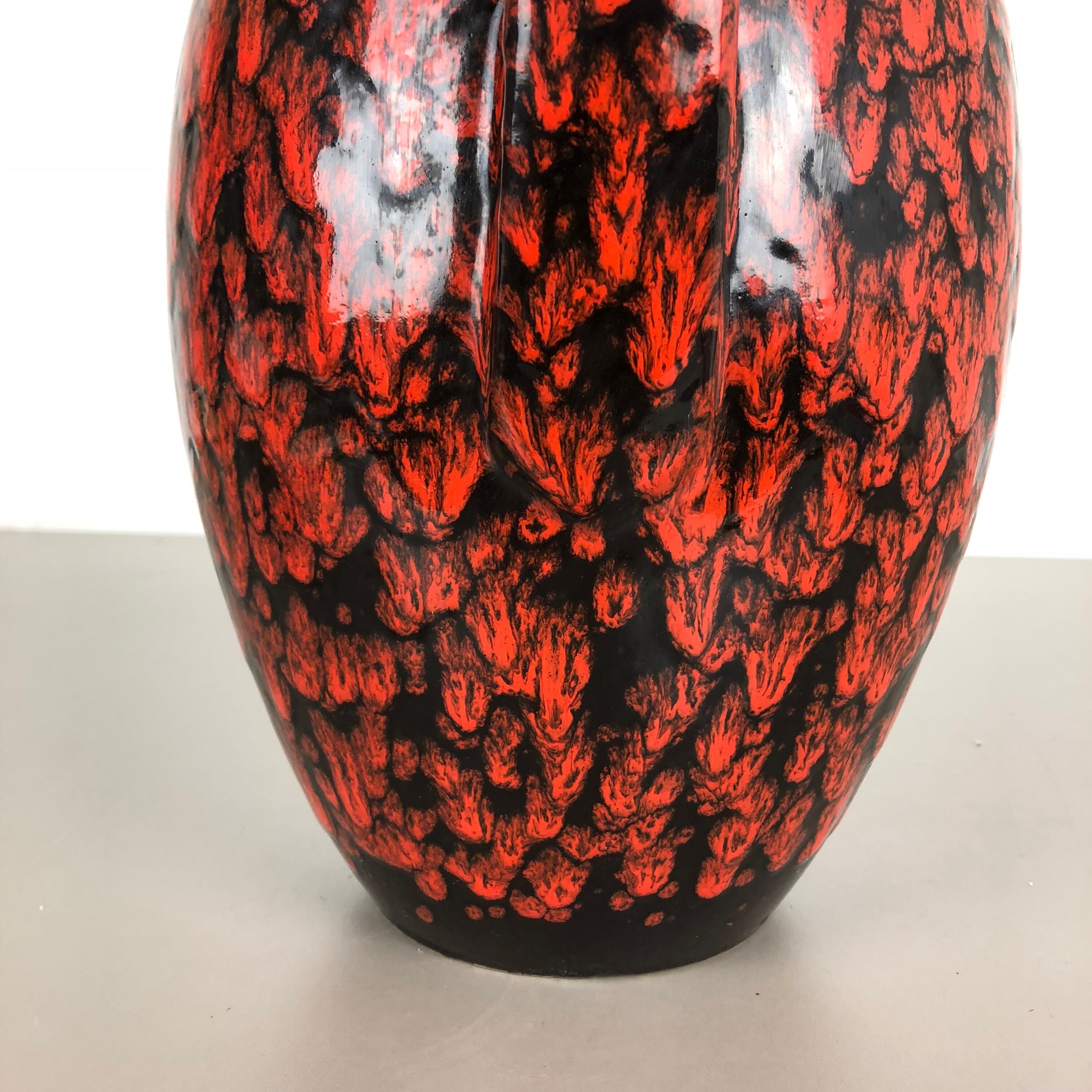 Large Pottery Super Fat Lava Multi-Color 270-38 Vase Made by Scheurich, 1970s