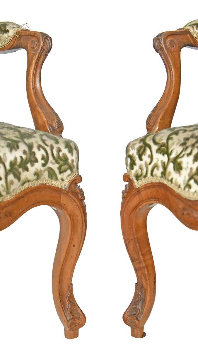 Pair of Louis XV style cabriolet armchairs